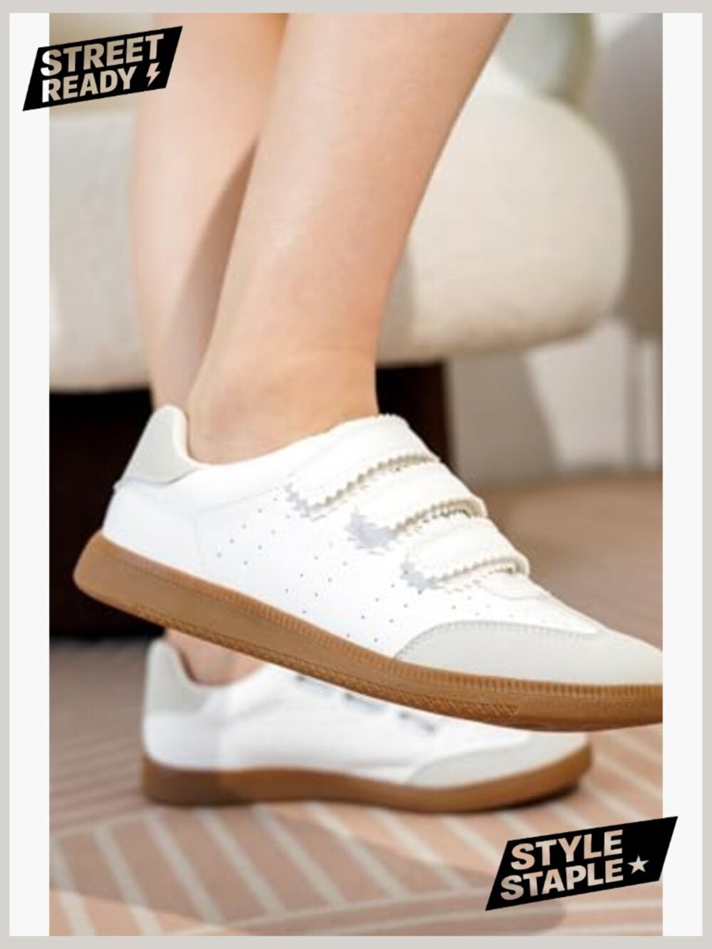 Women's Fashion Sneakers with Memory Foam, Lightweight, Non-Slip, Hook & Loop - Picture 2 of 6